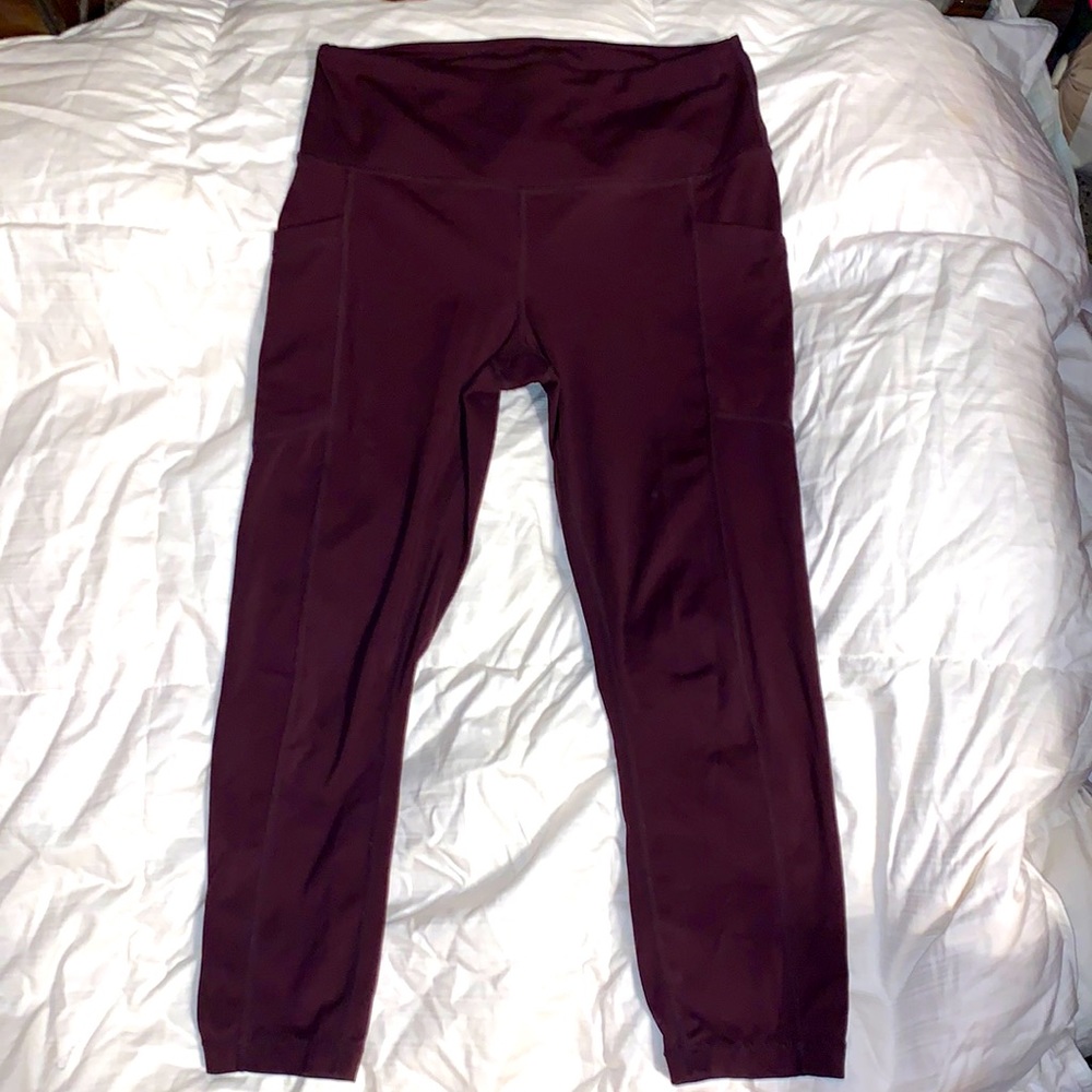 Dark maroon full length leggings M